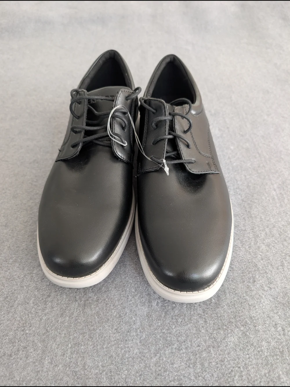 NWOB Rockport Men’s Delano Plain Toe Oxford Black Light Gray Size 11M